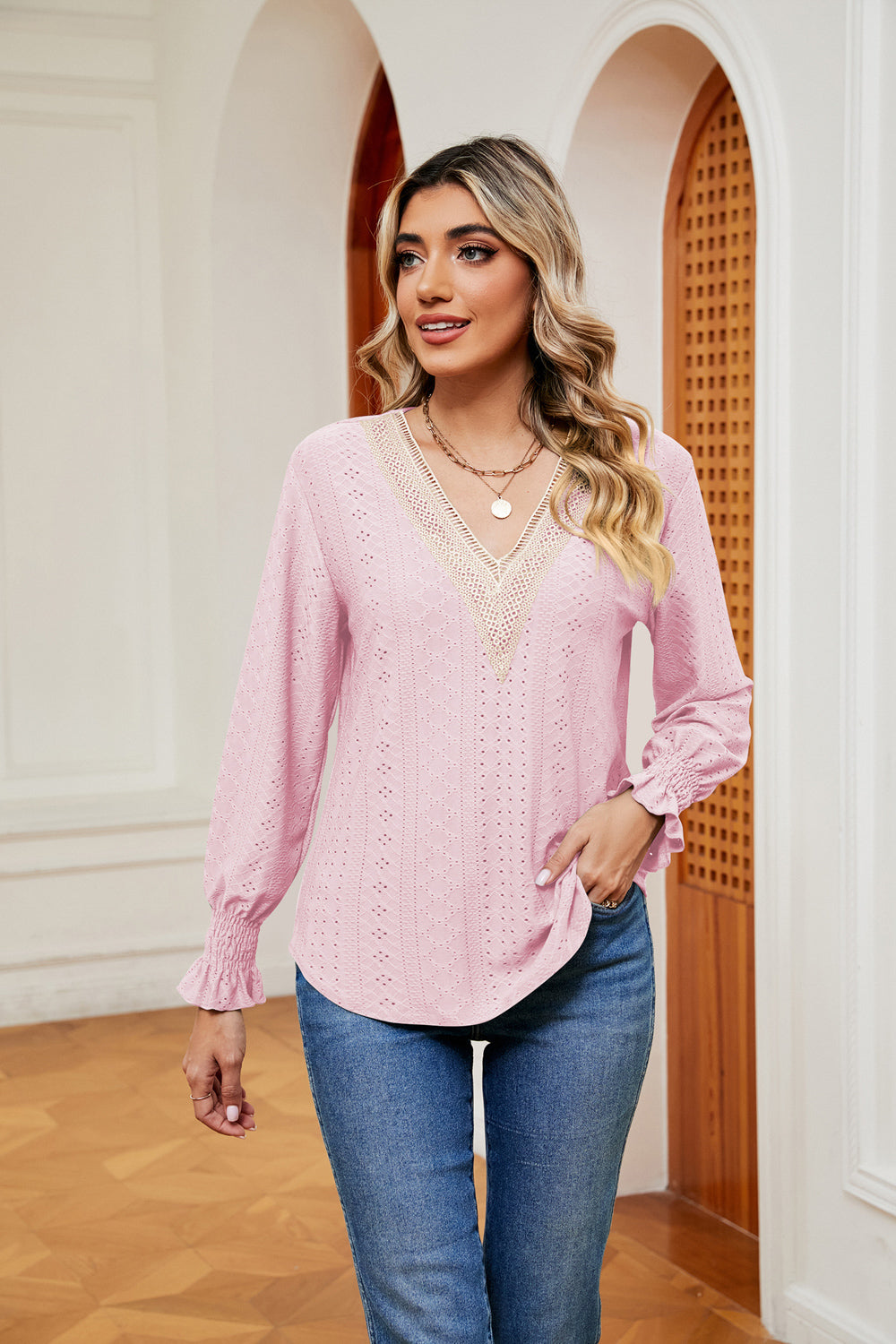 Klara - Blus Med Volangärmar Och Stretchig Passform