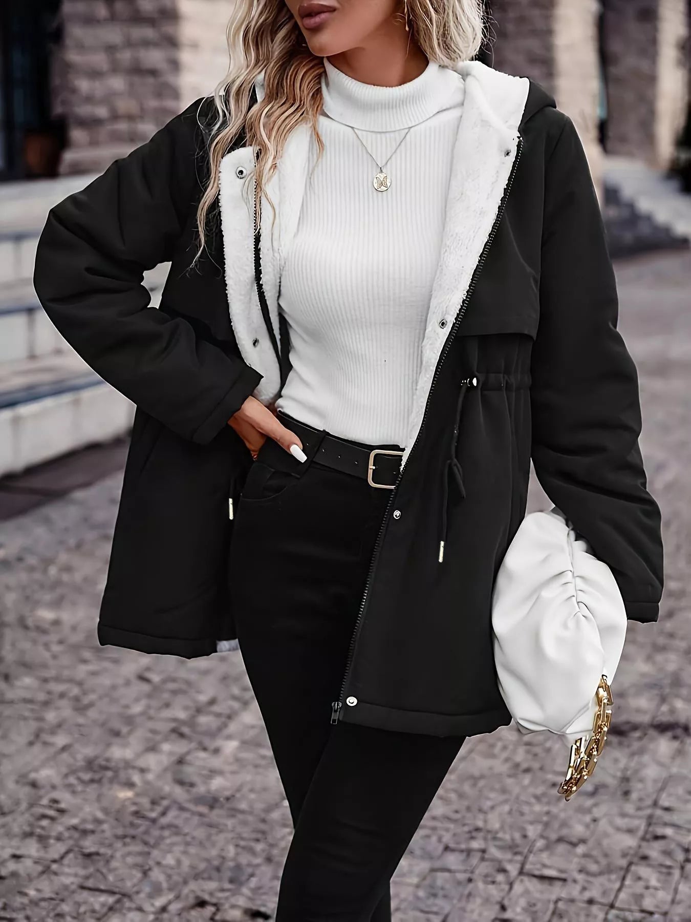 Isabell - Dragskojacka med huva och fickor samt blixtlås