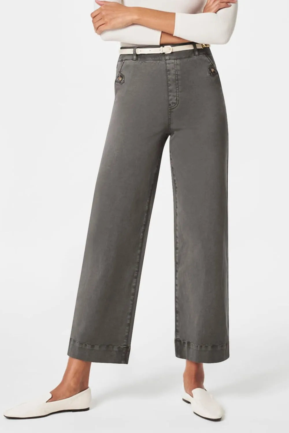 Fanny - Hög midja jeans med fickor utan töjning och passform
